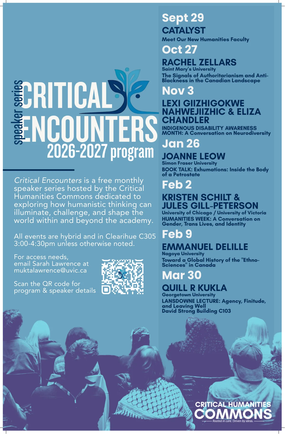 Critical Encounters 2026–2027 program poster